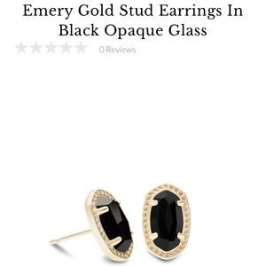 Kendra Scott Ellie Gold Studs w Black Opaque Glass